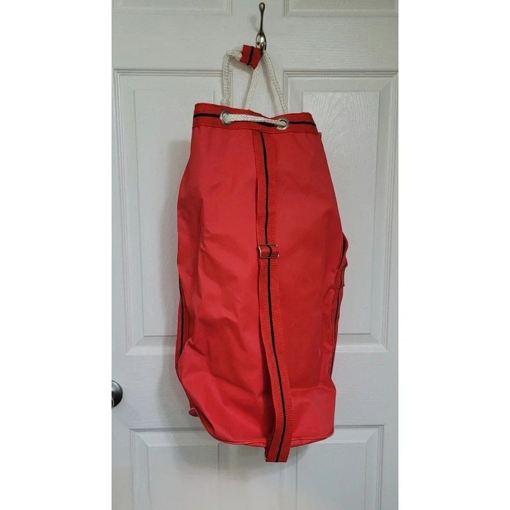 Vintage BLOOMIE'S Bloomingdales Red Duffle Carry Drawstring‎ Laundry Bag